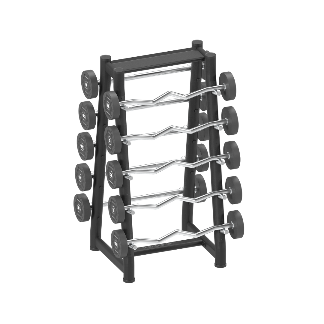 Anatomy Fixed Curl &  Straight Barbell Set with Rack