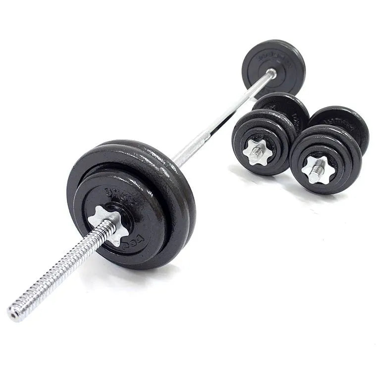 TA Sport Black Barbell and Dumbbell Set with Carry Case | 50 Kg