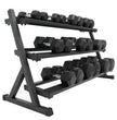 Force USA 3 Tier rubber hex dumbell rack